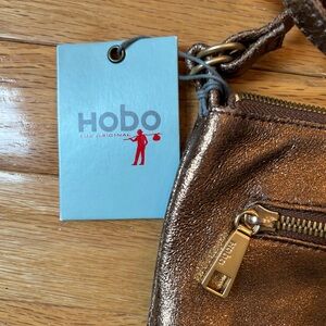 HOBO Brown Leather Crossbody Bag NWT with Gold Accents